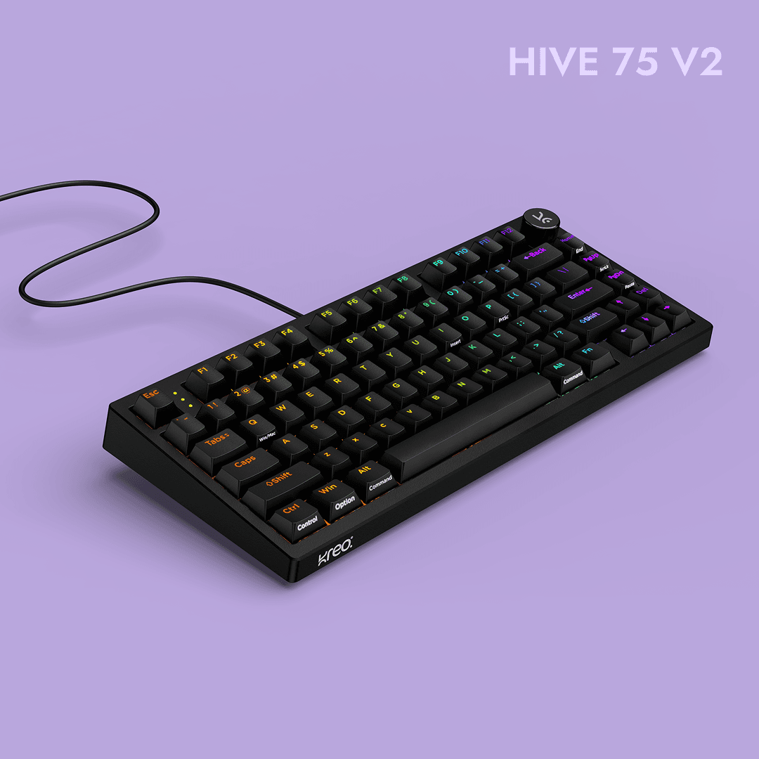 Hive75 V2 All Black Wired Mechanical Gaming Keyboard