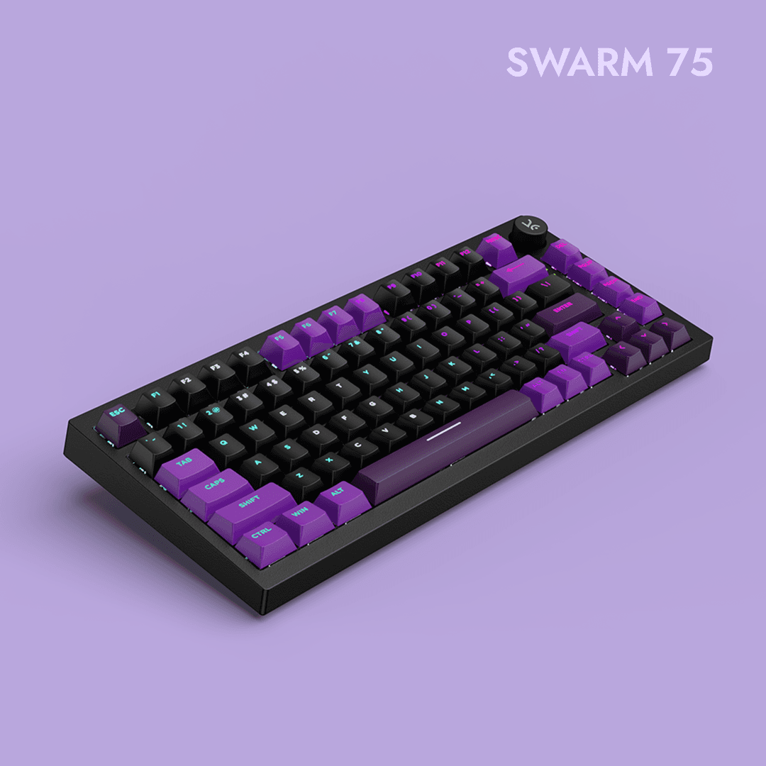 Swarm 75 Black Purple Wireless Gaming Keyboard