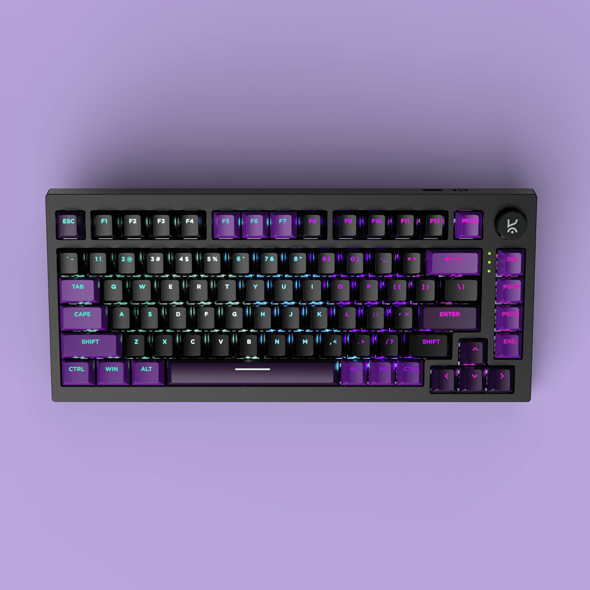Swarm 75 Black Purple Wireless Gaming Keyboard