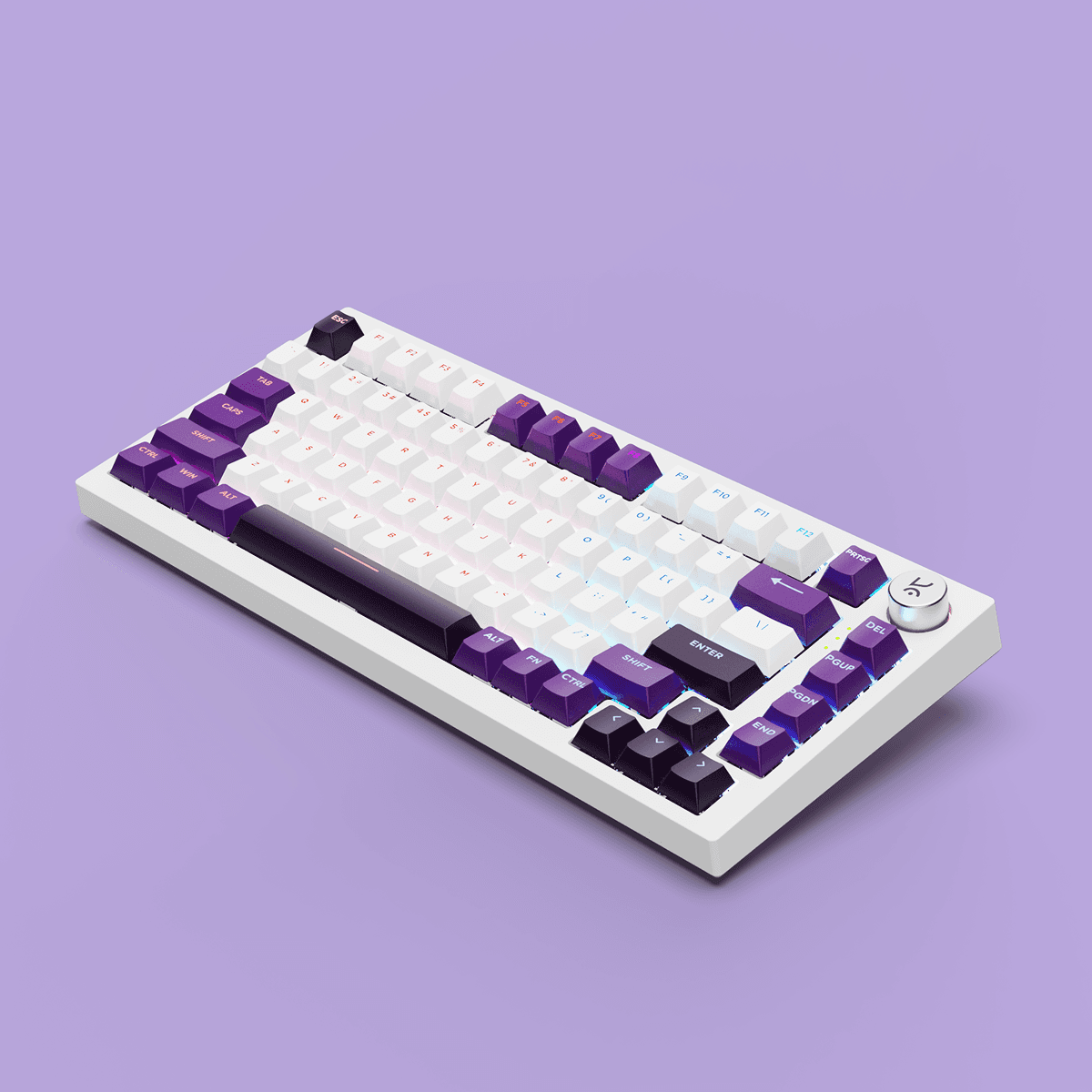 Swarm 75 White Purple Wireless Gaming Keyboard