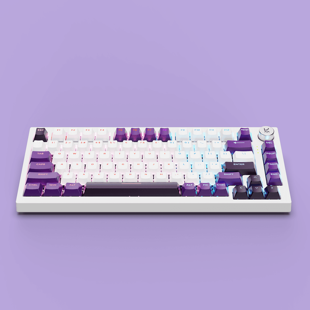 Swarm 75 White Purple Wireless Gaming Keyboard