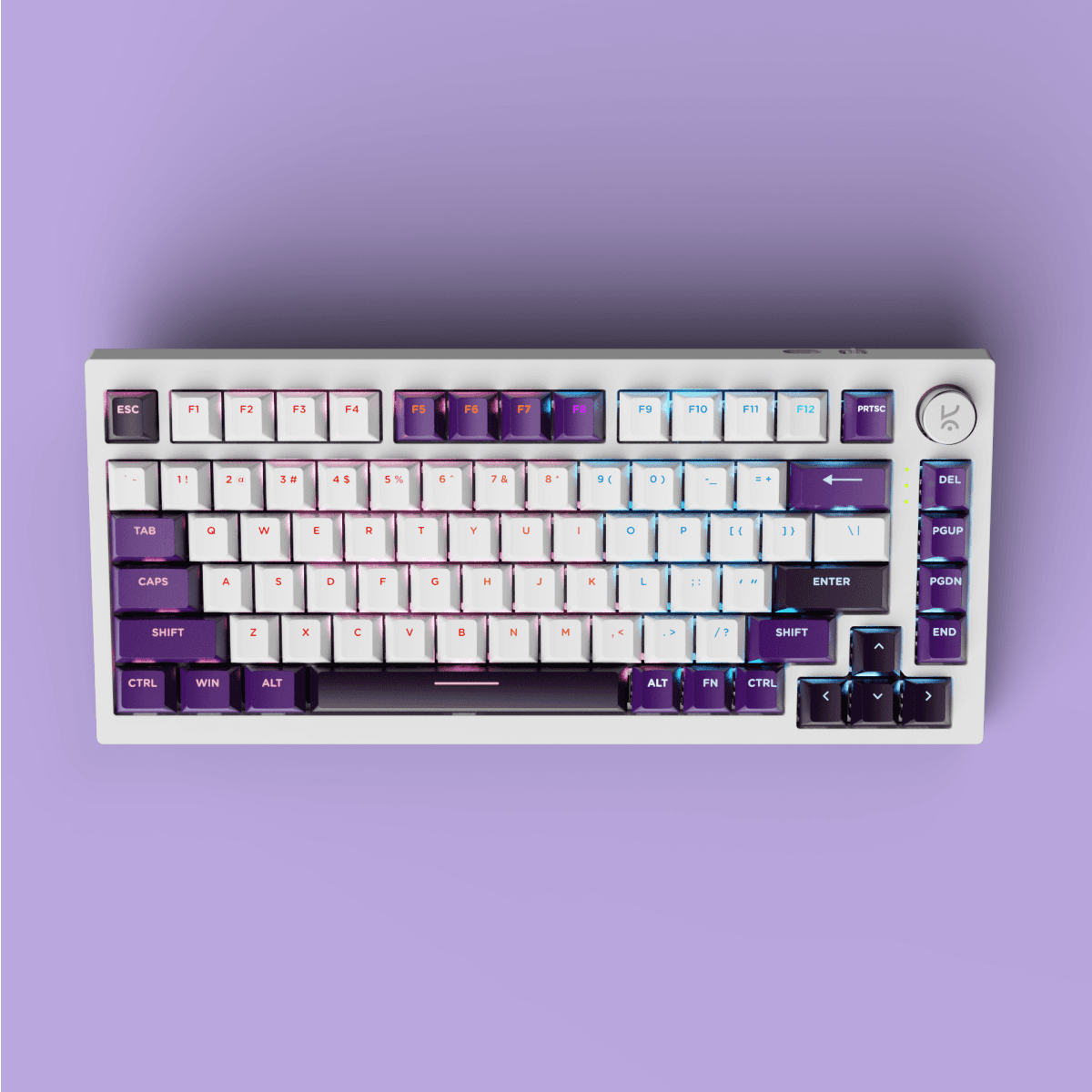 Swarm 75 White Purple Wireless Gaming Keyboard