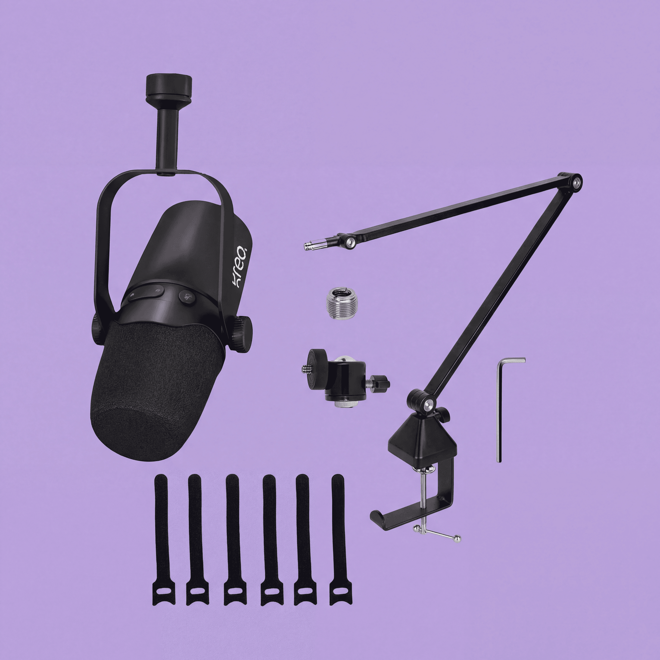 Kast Black Dynamic Mic + Rod Pro Boom Arm Combo