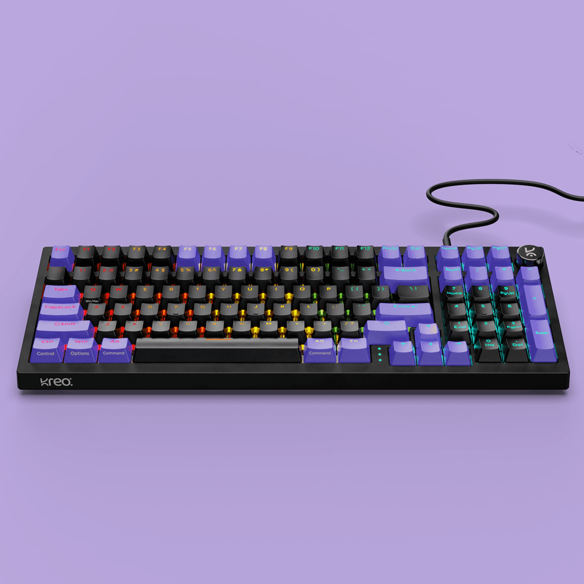 Hive98 V2 Black Purple Wired Mechanical Gaming Keyboard