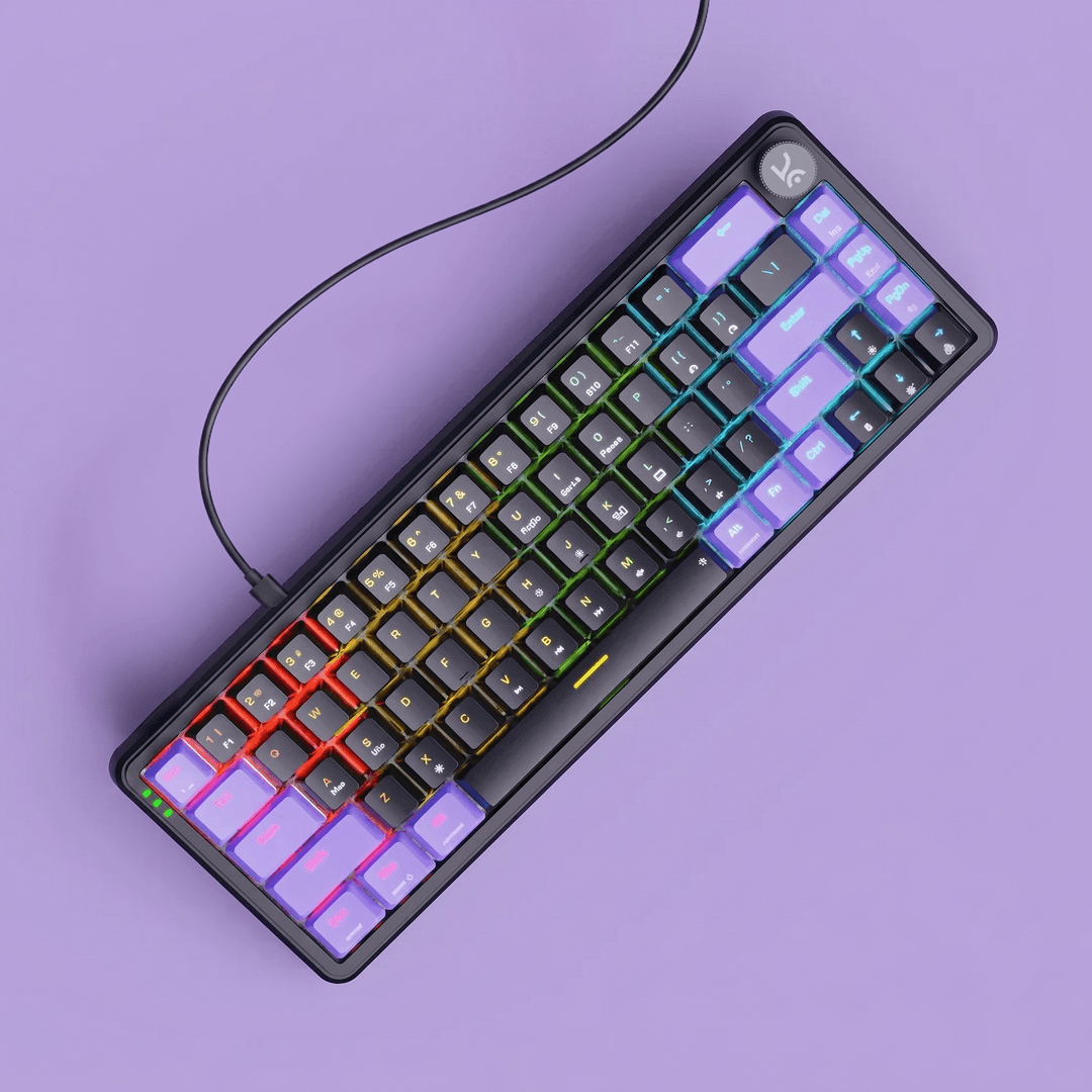 Hive65 Black Purple Wired Mechanical Gaming Keyboard