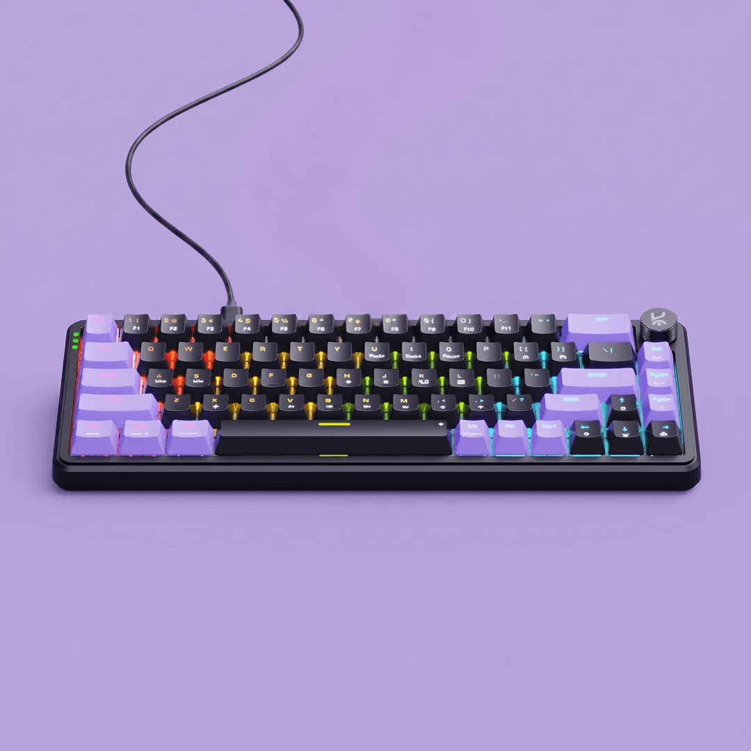 Hive65 Black Purple Wired Mechanical Gaming Keyboard