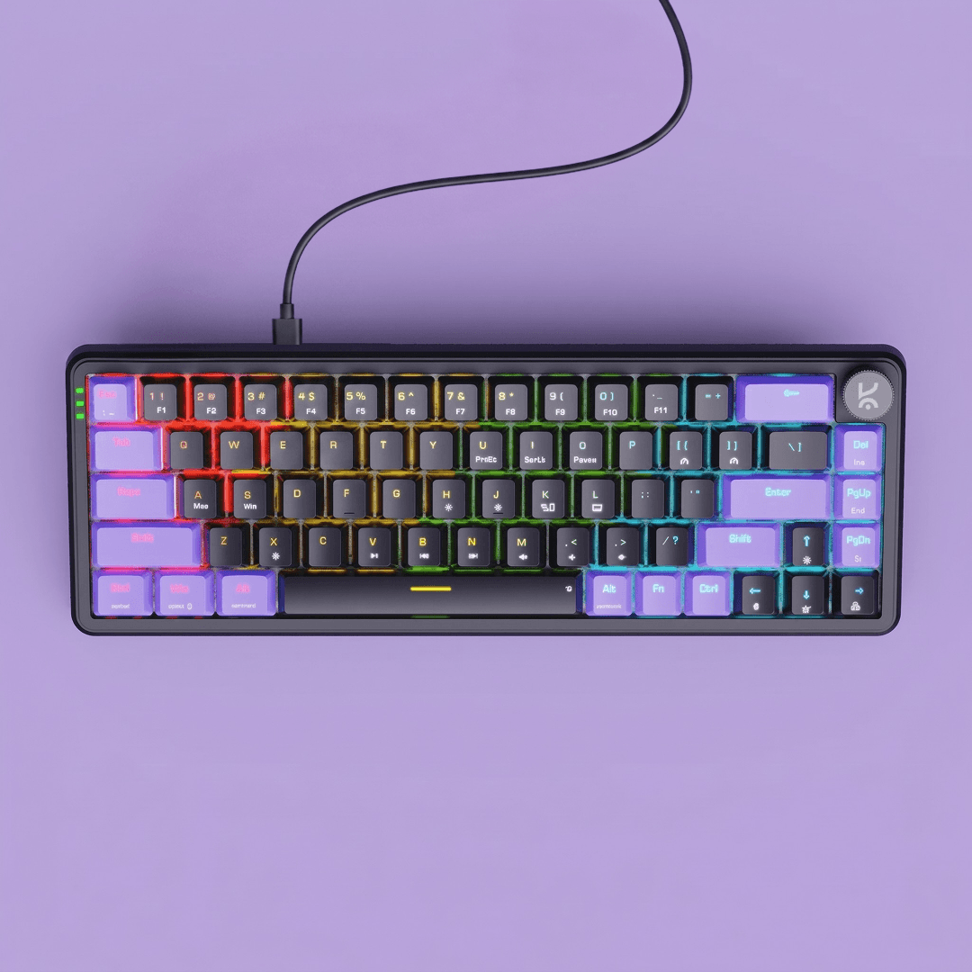 Hive65 Black Purple Wired Mechanical Gaming Keyboard