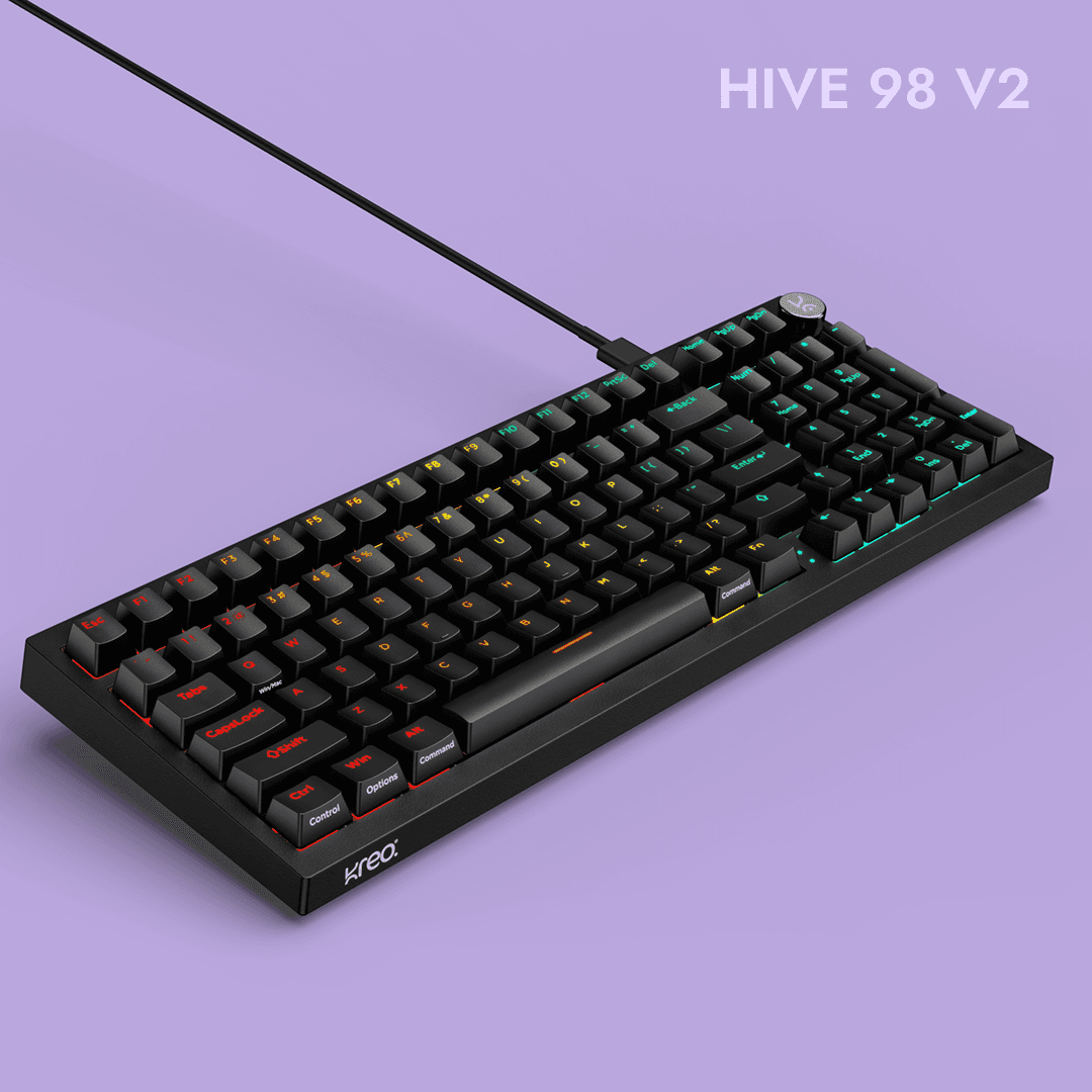 Hive98 V2 All Black Wired Mechanical Gaming Keyboard