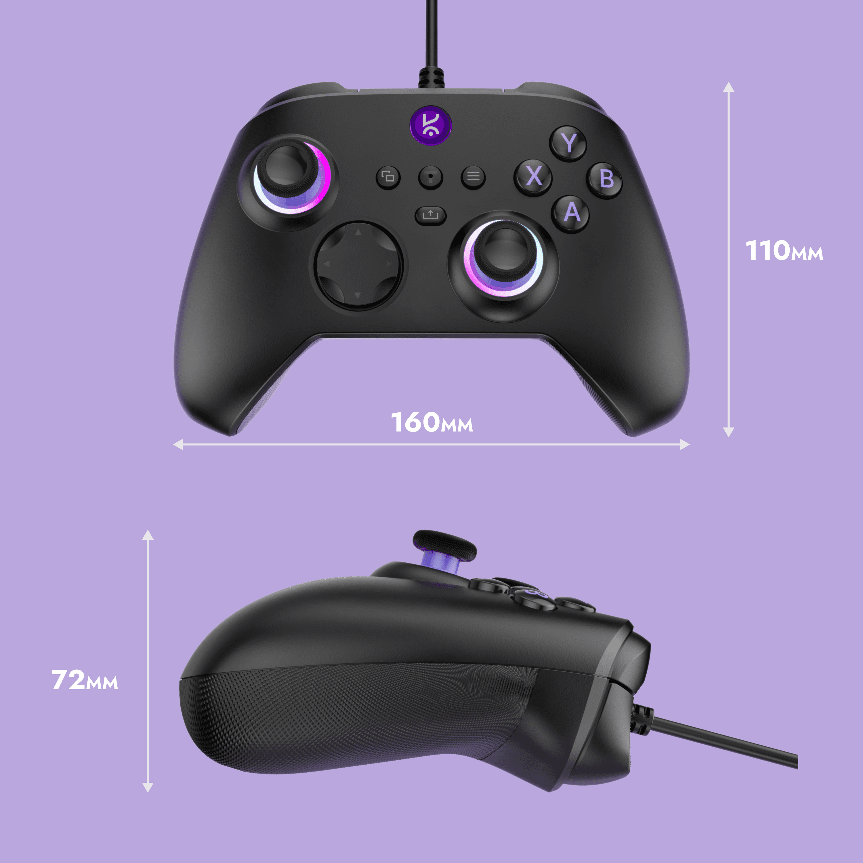 Surge Lite Black Premium RGB Wired Gaming Controller