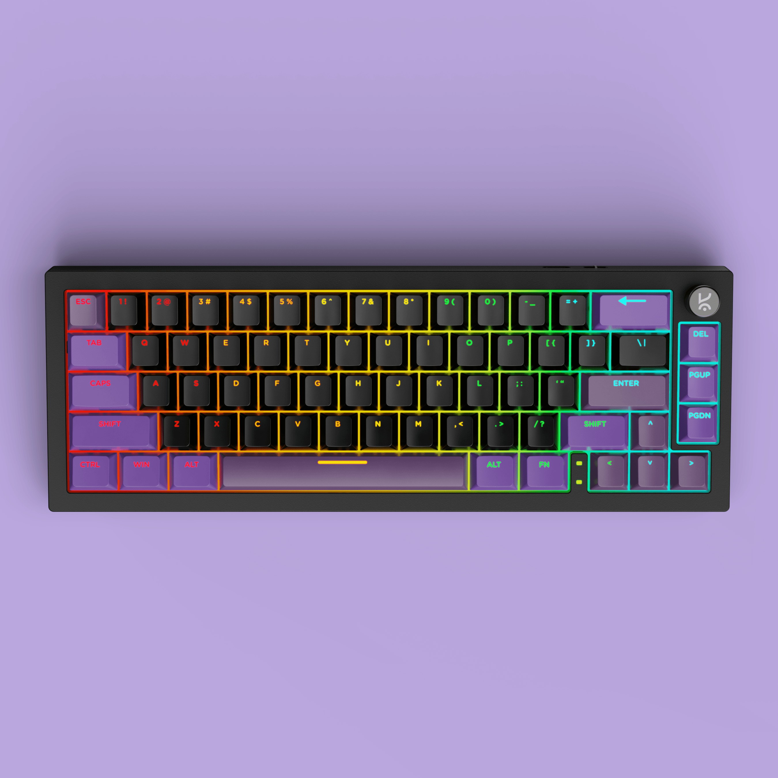Swarm65 Black Purple Wireless Mechanical Gaming Keyboard