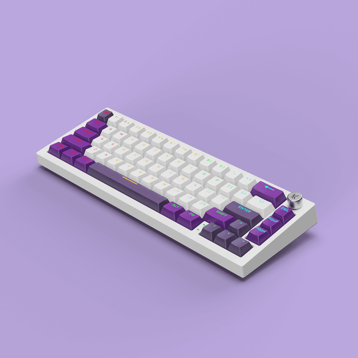 Swarm65 White Purple Wireless Mechanical Gaming Keyboard