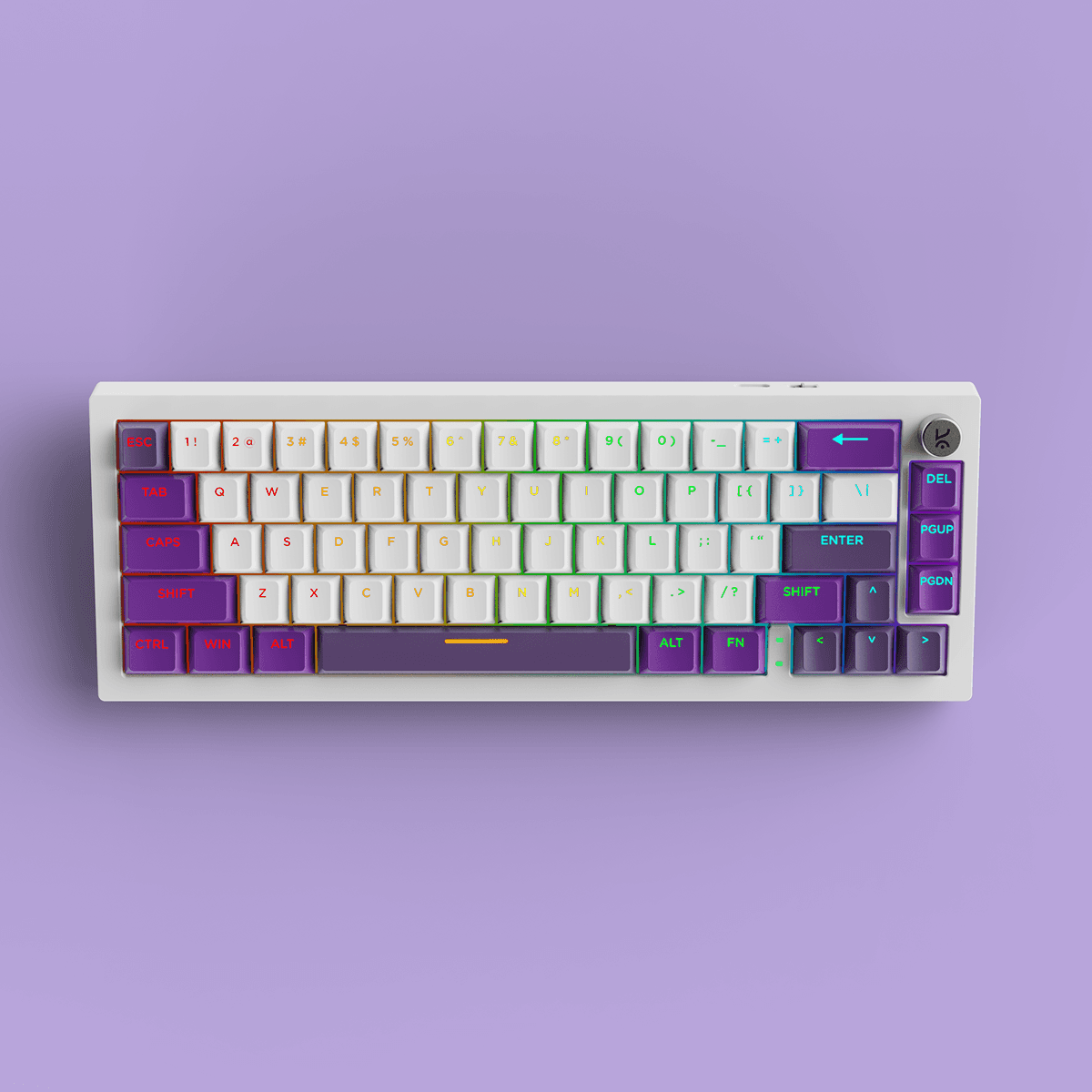 Swarm65 White Purple Wireless Mechanical Gaming Keyboard