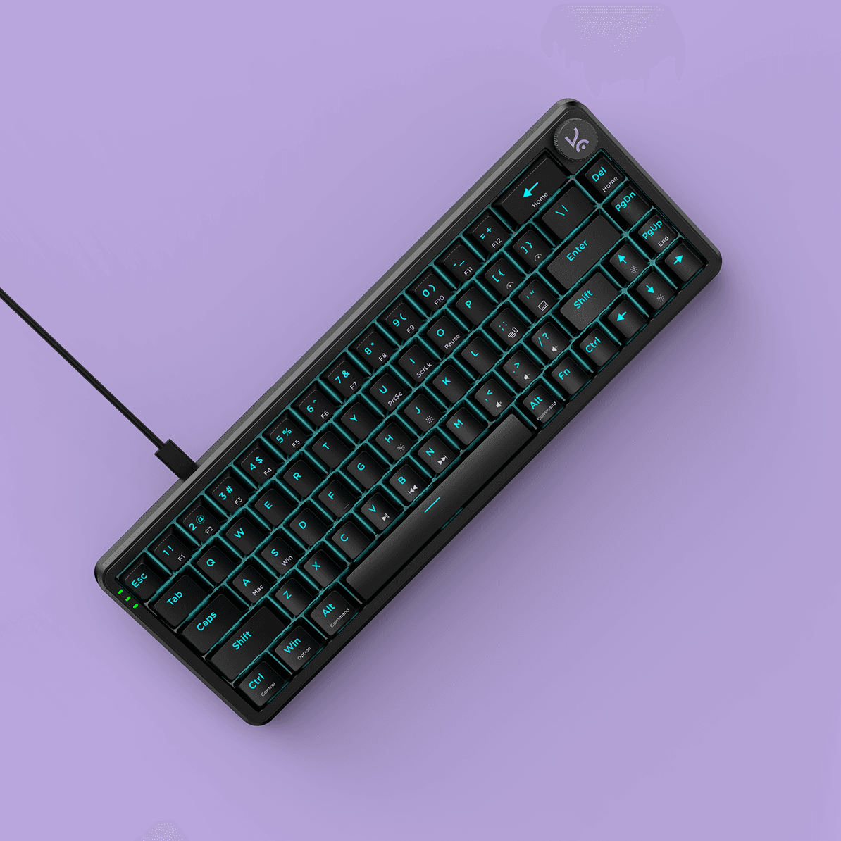 Hive65 All Black Wired Mechanical Gaming Keyboard